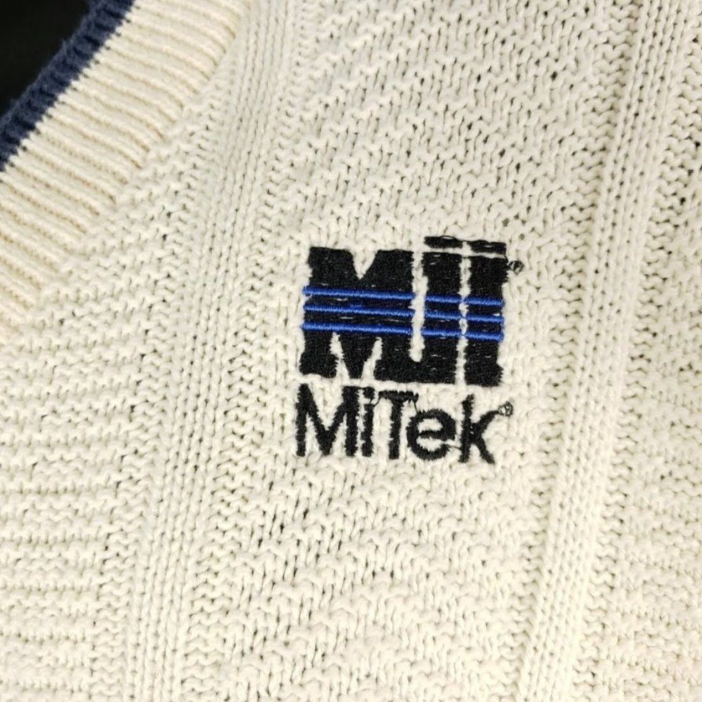 MiTek Inc Sweater Vintage 90s Computing Software Technology Tech Made In USA Men - Picture 2 of 5